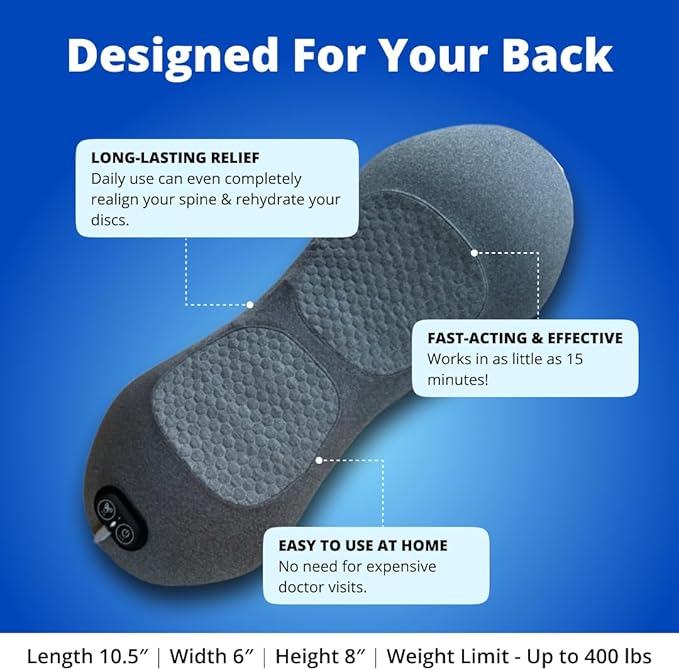 SmoothSpine Triple Fusion Back Massager - The Official Smooth Spine Massager with Heat - Design to Support Lower Back Comfort Relaxation Device for Home Use (Triple Fusion Back Massager)