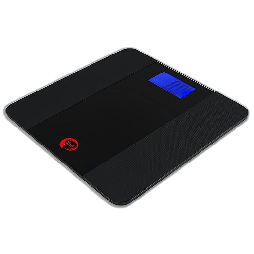 Tone 550 Extra Large 16 x 16 Platform Talking Bathroom Scale 550 lb Capacity English &amp Spanish Voice Easy-Read LCD Display Anti-Slip Mat Tempered Safety Glass Platform