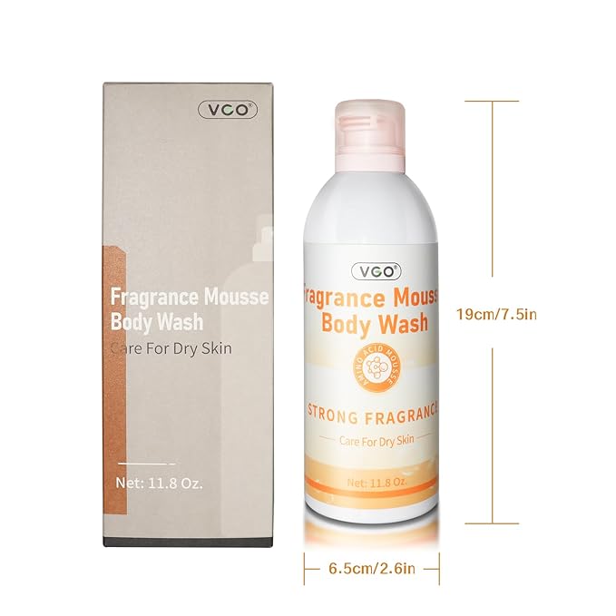 VGO Fragrance Mousse Body Wash Instant Foaming Body Wash for Skin Hydration &amp Refreshing Cleanse 11.8oz