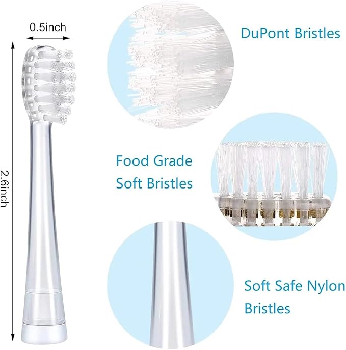 Compatible For Seago YCSG-831 Kids Brush Heads Children Electric Toothbrush Replacement Heads For Seago EK6 977 Sonic Electric Toothbrush 4pcs(4 small heads)