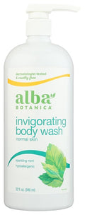 Alba Botanica Very Emollient Body Wash Sparkling Mint 32 Oz