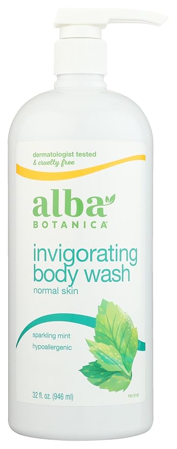 Alba Botanica Very Emollient Body Wash Sparkling Mint 32 Oz