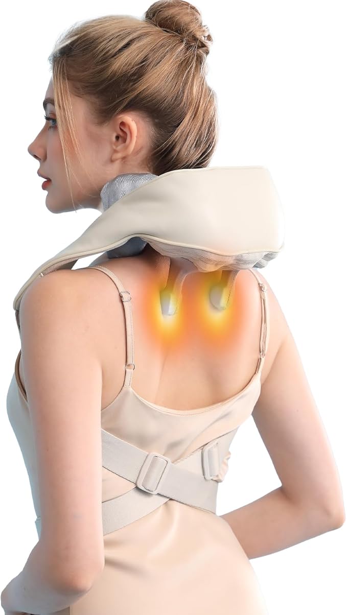 Luxe Massager for Neck Shoulder and Back Muscle Relaxer Device and Posture Trainer with Heat for Pain Relief Electric Massager Pillow Ideal Gifts