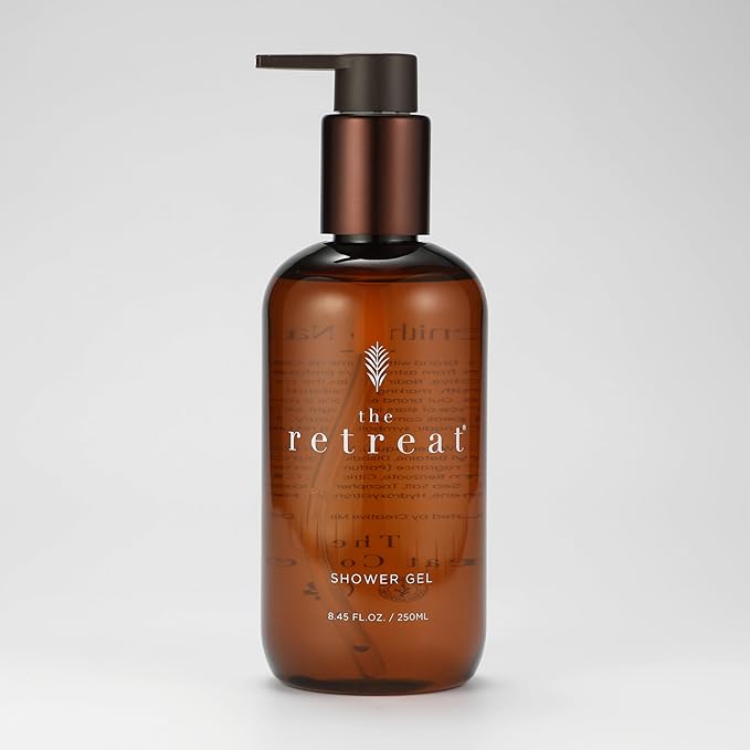 The Retreat Luxury Shower Gel with Aloe &amp Vitamin E – Gentle Cleansing &amp Hydrating Body Wash – Refreshing Spa-Inspired Scent – Cruise-Inspired Bath Experience – All Skin Types – 8.45 fl oz (25