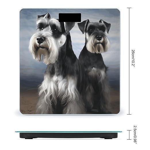 Animal Schnauzer Dog Bathroom Scale Large LCD Backlight Display Digital Scale Rounded Corners Body Scales Automatic Power On/Off Bathroom Scales for Home Bedrooms