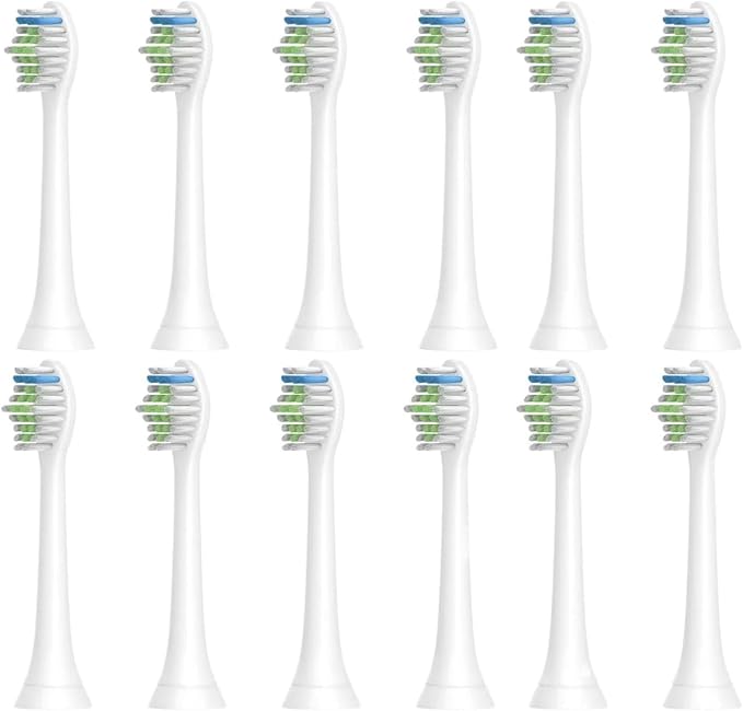 12pcs Replacement Brush HeadCompatible for PH Electric Toothbrush(White)