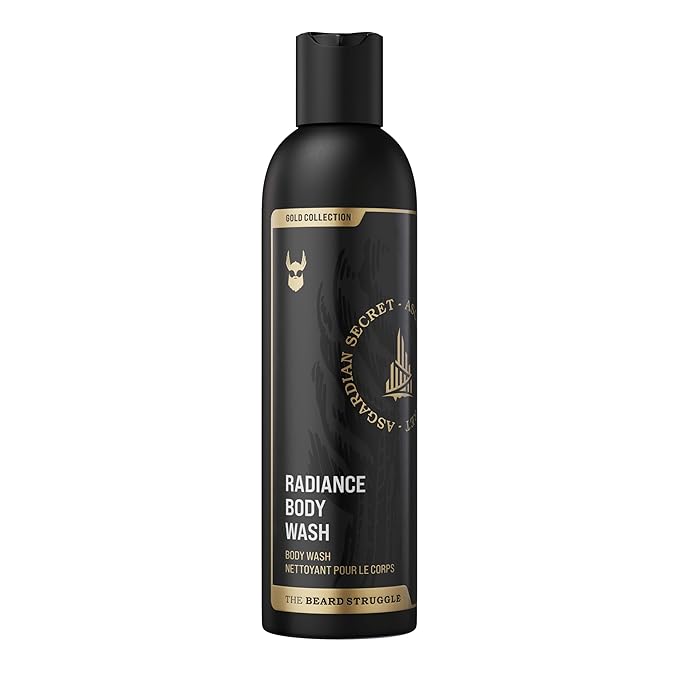 The Beard Struggle Men's Body Wash Asgardian Secret - Gold Collection - Skin Cleaning Agent - Natural Body Wash - Shower Gel Liquid Soap - 240 mL / 8 US. fl. oz.