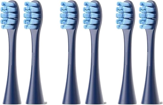 6 Pcs Replacement Brush Heads for X PRO Elite/X /F1/Z1/One/ Air2 Toothbrush Nozzles(6 pcs Blue)