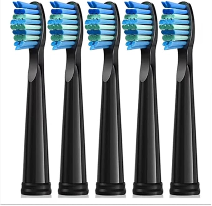 15pcs Toothbrush Heads ReplacementCompatible for Seago SG-507B/908/909/917/610/659/719/910/575/551/E9(15 Black)