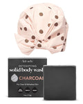 Kitsch Detoxifying Charcoal Body Wash Bar &amp Reusable Luxury Shower Cap for Women