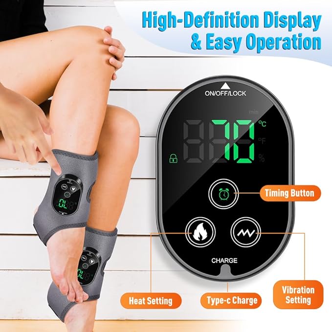 2-Pack Foot Renew Foot Massager Ankle and Foot Massager for Pain Relief Ankle Heating Pad with Massage 6 Heat Levels &amp 3 Massage Modes with Timer (Grey)