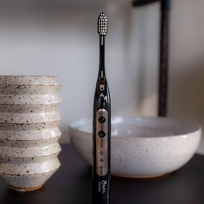 IONIC KISS IONPA DH Home Black Ionic Power Electric Toothbrush Black Easy-to-use Brushing Timer 3 Modes 2 Soft Extended Filament Brush Heads Made in Japan You hyG DH-311BK