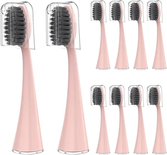 Replacement Brush HeadsCompatible for Burst Pro Sonic Electric Toothbrush(10pcs Pink)