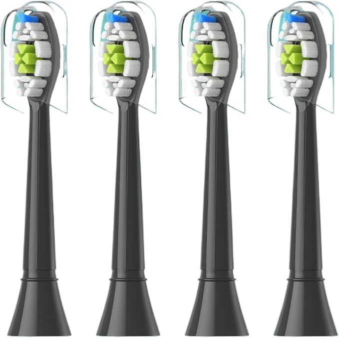 4/8pcs Replacement Toothbrush Heads Compatible with Philips Sonicare Soft Electric Brush Head 4100 6500 6100 7500 5(4pcs Black)