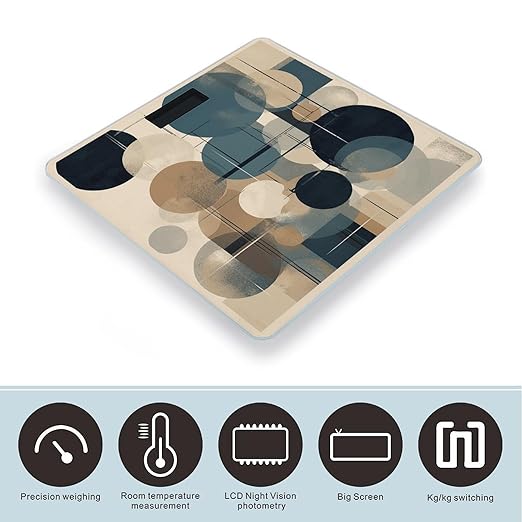 Art Painting Scale for Body Weight Accurate Digital Bathroom Scale Toughened Glass High Precision Scales Smart Weight Scales with Large LCD Backlight Display Weighing Machine