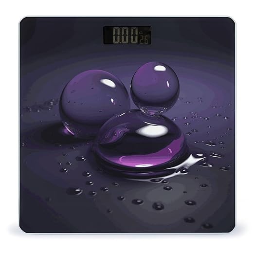 Water Droplets Scale for Body Weight Anti-Slip Digital Bathroom Scale Sturdy Toughened Glass Weighing Scales High Precision Safe Rounded Corners Smart Scales