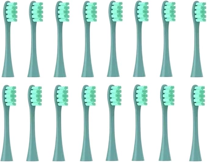 Replacement Brush HeadsCompatible for Oclean X/X PRO/Air 2 /SE / Z1/ F1/ OneDuPont Deep Cleaning Nozzles Sonic Soft(16pcs Green)