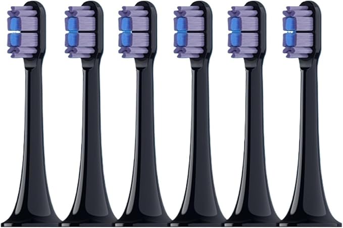 4/8/12/16PCS Compatible for XIAOMI MIJIA T700 Replacement Toothbrush Heads Sonic Electric Vacuum DuPon Soft Bristle Brush(Black purple-30pcs)