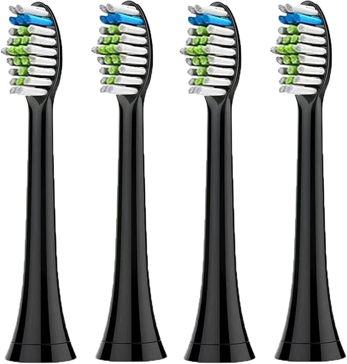 Compatible for 4pcs Replacement Brush Head Compatible with PH Sonic Care Diamondclean Electric Toothbrush(Black)