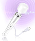 Wired Wand Massager for Women 10-Speed Electric Handheld Deep Tissue Massager Powerful Plug-in Full Body Muscle Recovery Tool for Neck Back Shoulder &amp Foot Relief (White)