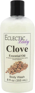 Eclectic Lady Liquid Pearl Body Wash - Clove Essential Oil Scent 3-in-1 Use For Bubble Bath Hand Soap &amp Body Wash Phthalate-Free Clove Essential Oil Fragrance Handcrafted in USA (8 oz)