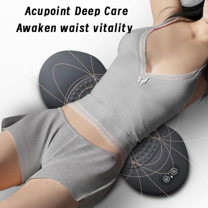 Triple Fusion Back Massager Triple Fusion Back Massager for Sciatica with Heat Vibration Back 3 in 1 Electric Lumbar Support Pillow Electric Lift + Heat + Vibration for Back Massage (Space Gray)