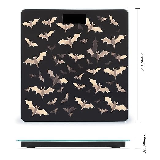 Halloween Flying Bats Scale for Body Weight High Precision Digital Weight Scales with LCD Display Anti-Slip Sturdy Slim Tempered Glass Bathroom Scale for Home Use