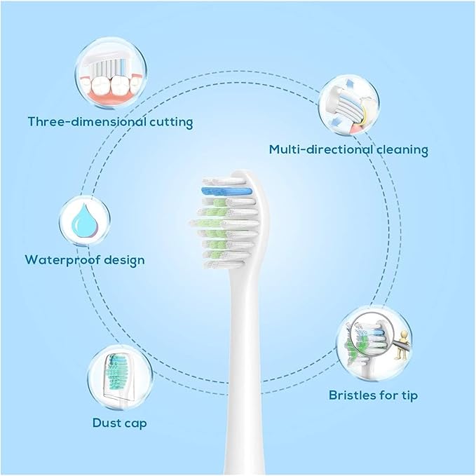 16pcs Toothbrush Heads Replacement Brush Compatible for EasyClean Gum Health(16pcs Black)