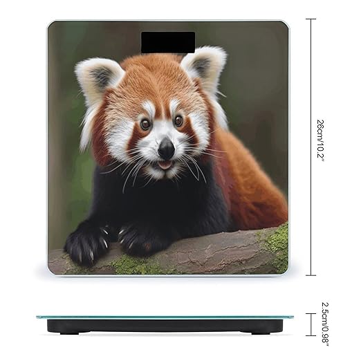 Animal Red Panda Scale for Body Weight Sturdy Tempered Glass Weighing Scales with LCD Display Accurate Digital Bathroom Scale Convenient Body Fat Smart Scales 400lb