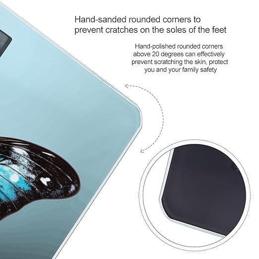 Beautiful Butterfly Smart Scale for Body Weight Accurate Bathroom Scale with LED Display Digital Weight Scales Weighing Machine High Precision Scales for Bath Home