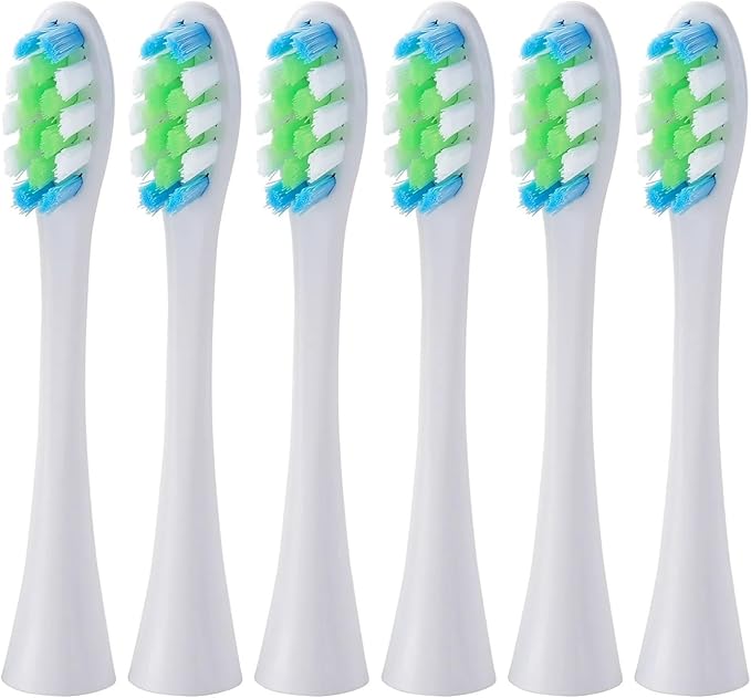 6Pcs Suitable Compatible For OCLEAN/OKLIN X Electric Toothbrush Head One/SE/XPRO/Z1/AIR Universal Replacement Head Adult 2258 Soft Hair(WT GN BU 6Pcs)