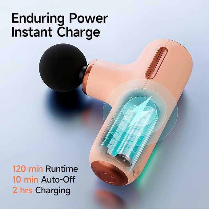 Super Mini Massage Gun Deep Tissue Portable Handheld Muscle Massager with 5 Speed &amp 4 Heads for Athletes Men &amp Women Muscle Recovery Percussion Massager Quiet for Home Gym Office Travel