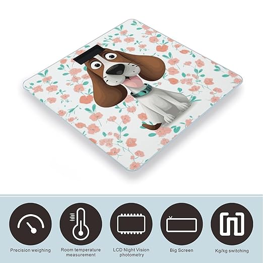 Funny Dog Smart Scale for Body Weight Accurate Bathroom Scale with LED Display Digital Weight Scales Weighing Machine High Precision Scales for Bath Home