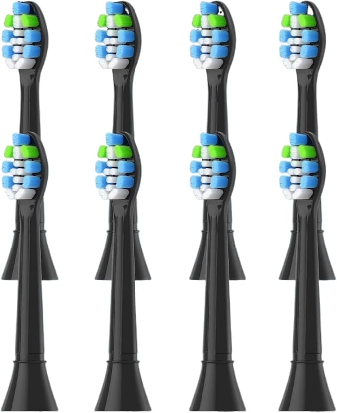 4-16Pack Replacement Toothbrush Heads Compatible For Philips Sonicare Electric Tooth Brush Electric Tooth Brush Refill(8pcs Black)