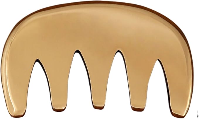 纯黄铜刮痧板 Gua Sha Facial Tools for Face &amp Body正宗头部 Scalp Massage Comb for Women Men按摩梳颈部梳子 HomeOffice Body Electric Massagers