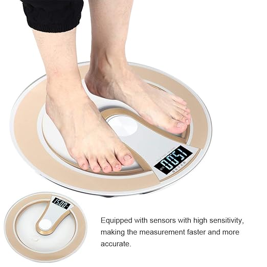 Scales for Body Weight Digital LCD Electric Body Weight Scale 0.2-180kg Weighing Range Kilograms Pounds Catty Three Unit Conversion Functions(Gold)