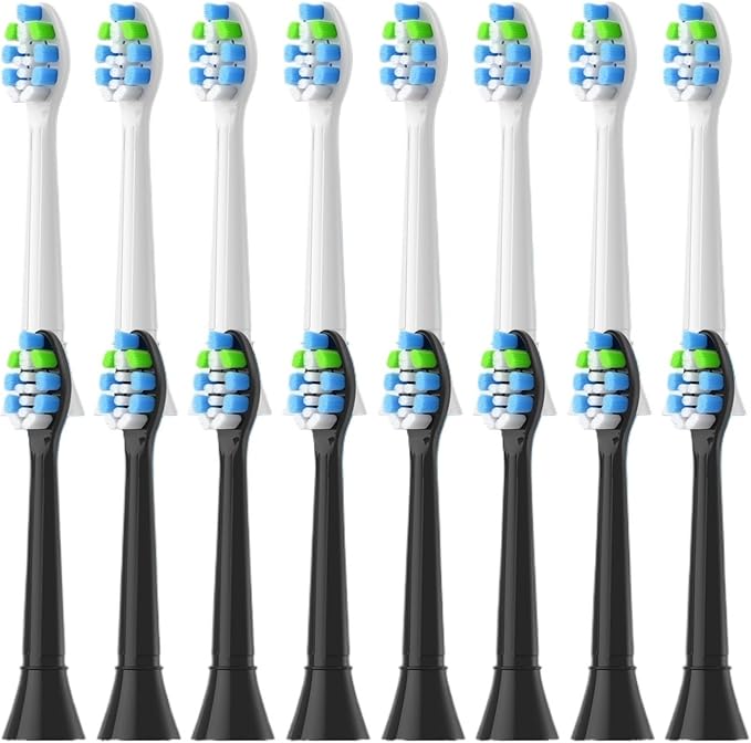 4-16Pack Replacement Toothbrush Heads Compatible for Philips Sonicare Electric Tooth Brush Refill(8White 8Black)