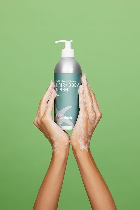Eco Friendly Shampoo + Body Wash 2 in 1 Combo 16oz Sage (Original (with pump))