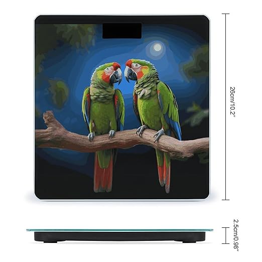 Parrots Weight Scale Digital Electronic Scales Bathroom Scale Larg LCD Backlight Display High Precisio MeasurementsTempered Glass