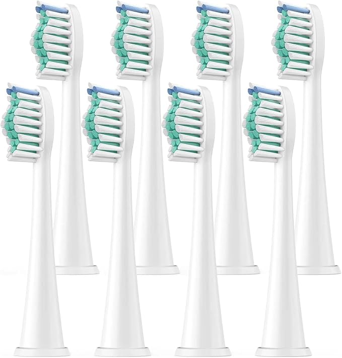 Compatible for 8/12/16PCS Replacement Toothbrush Brush Heads(8pcs White)