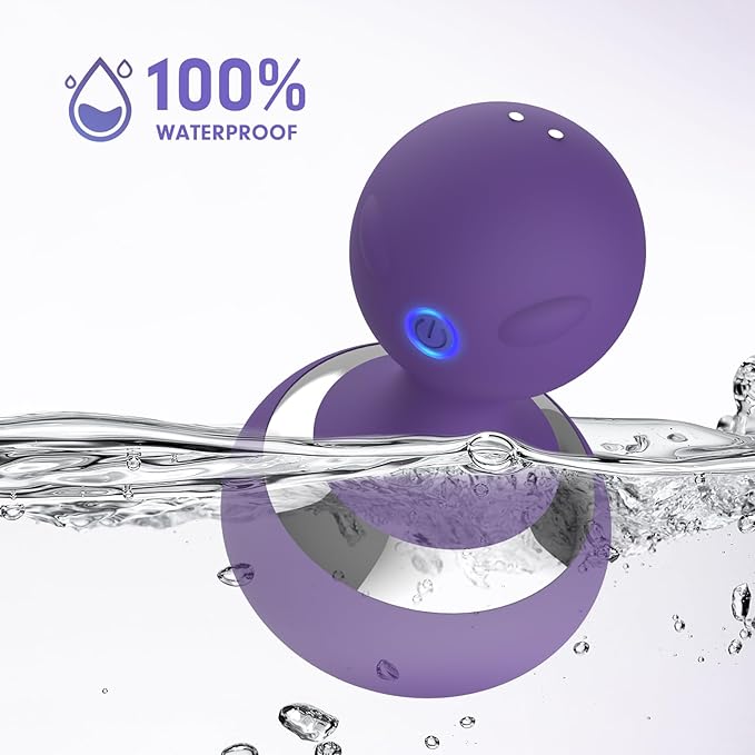 Cordless Electric Massage Ball with 10 Powerful Vibrations Rechargeable Handheld Massager (Purple)