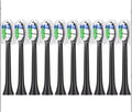 10PCS Brush Heads Compatible for Philips H X3/6/8/9 Series Toothbrush Vacuum Packaged Replacement Toothbrushes(10PCS-W2-black)