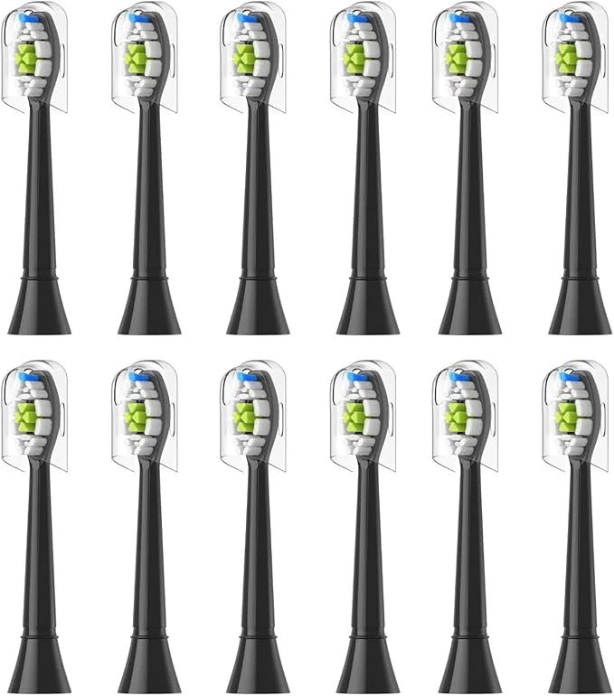Replacement Toothbrush HeadsCompatible for Philips Electric for Handles(12pcs Black)