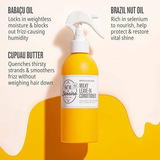 Sol de Janeiro Milky Leave-In Conditioner 7 fl oz &amp Brazilian Play Body Wash 13 fl oz Bundle - Cheirosa 62 Scent Amazon Exclusive