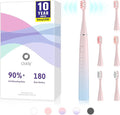 Oday N9000 Sonic Electric Toothbrush 90% End-Rounding 10 YR Warranty 2000 mAh Battery (180 Days) IPX7 Waterproof 43000 VPM (2nd Gen. 3S Sonic Motor) 5 Modes with Smart Timer 6 Brush Heads