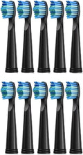 10 Pcs Toothbrush Head Compatible for FW-507/508/515/551/917/959/2011/D1/D3/D7(2pcs Silver)