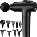 Massage Gun Muscle Massage Gun for Athletes Handheld Electric Deep Tissue Back Massager Percussion Massage Device for Pain Relief with 30 Speed Levels 9 Heads Black