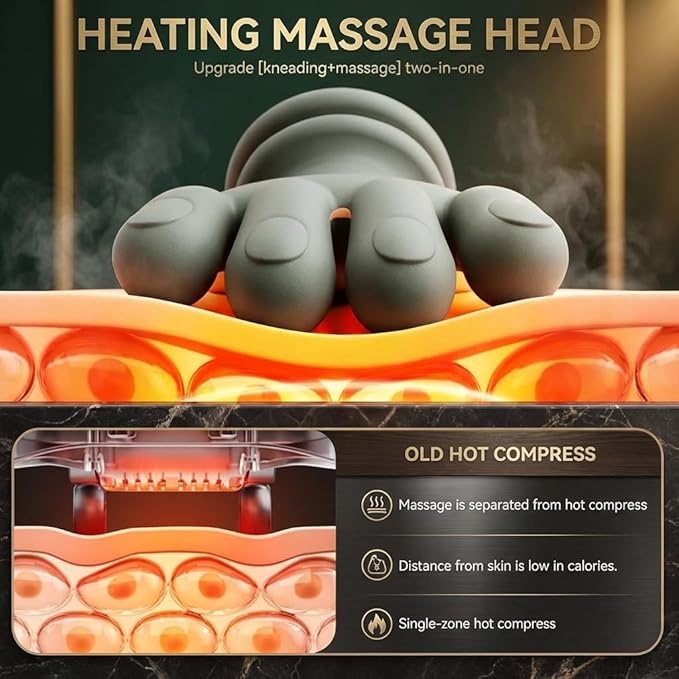 1PC Neck Massager with Heat - Neck and Back Shiatsu Massager for Relieve Fatigue Deep Tissue Portable Neck and Shoulder Massager for Home and Travel Green