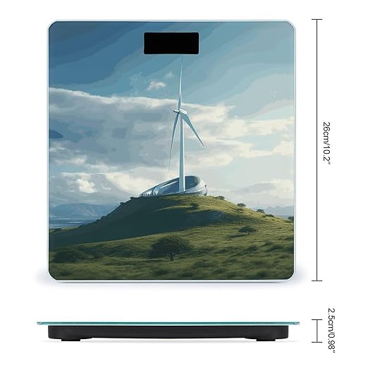 Wind Turbine Bathroom Scale for Body Weight with High Precision Large LCD Backlight Display Digital Weighing Scale with BMI Capacity Up to 180kg