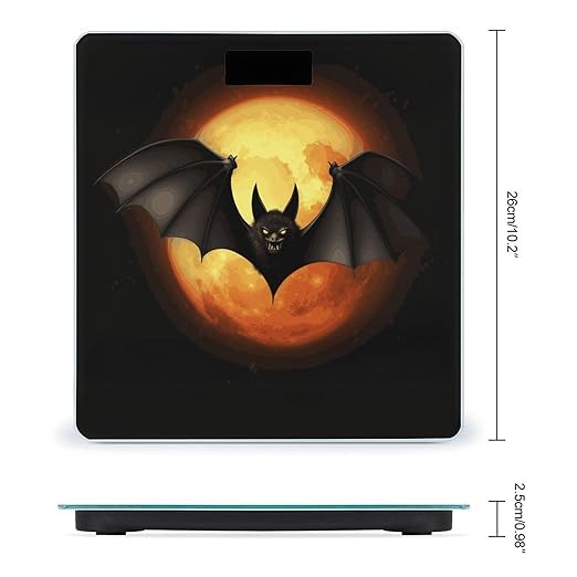 Halloween Bat Weight Scale Digital Electronic Scales Bathroom Scale Larg LCD Backlight Display High Precision MeasurementsTempered Glass